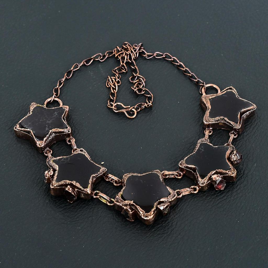 Grenat Pierre Précieuse Fait Main Cuivre Électroformé Collier Bijou Pour Elle, Magnifique Collier Pour Femmes