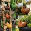 Funny Cute Chicken Fence Decoration Statue Resin Garden Chicken Hen Sculpture Craft Courtyard Home Decoration Ornament Gift