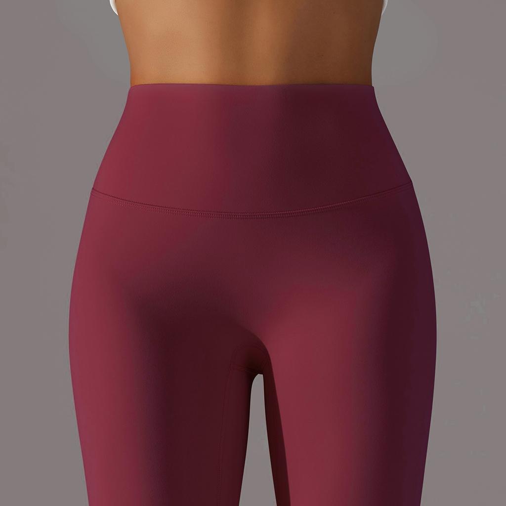 Women's Casual, Sexy And Comfortable Color Tight High-waist Elastic Sports Fitness Nine-point Yoga Pants