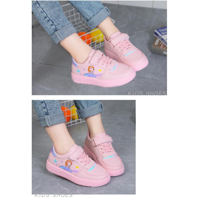 Girls' Board Shoes Autumn Small White Shoes Elementary School Cartoon Casual Shoes School Girls Princess Single Shoes Cute Pink