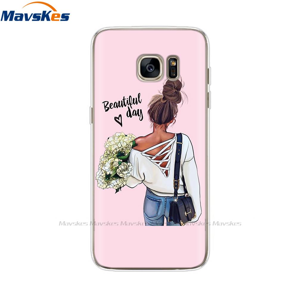 Custodia in Silicone Cartone Animato Per Samsung Galaxy S7 Custodie Cover Fiore Morbido TPU Custodia per Telefono Per Samsung S7 edge G930F G930FD G930W8 Funda