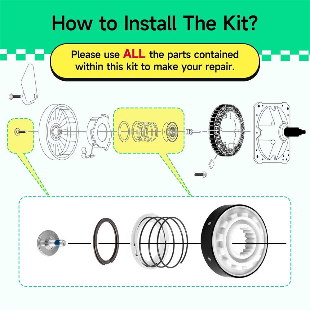 W10734521 Washer Clutch Kit Slider For W10006484 W10006494 W10275082 W10447975