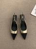 French retro stiletto high heels temperament celebrity gentle match skirt pointed empty single shoes half bag head sandals women