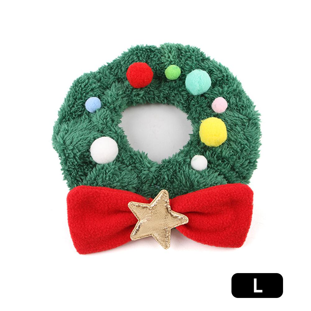 1Pc Christmas Dog Collar Christmas Plush Neck Scarf For Pet Plush Christmas Cat Collar Comfortable Adjustable Collars For Pet