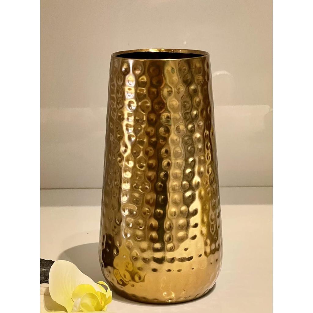 Metal Flower Vase for Home Decor and Living Room Vintage Decor Antique Decor for Home Décor (Gold)