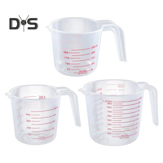 

3 шт. 1000 мл, 450 мл, 250 мл мерные стаканы прозрачные пластиковые мерные стаканы с ручками для жидкостей мука порошок основные кухонные принадлежности выпечка кулинария смешивание 1 Set