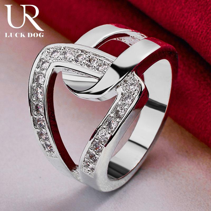 925 Sterling Silver AAA Zircon Ring Fashion Wedding Jewelry