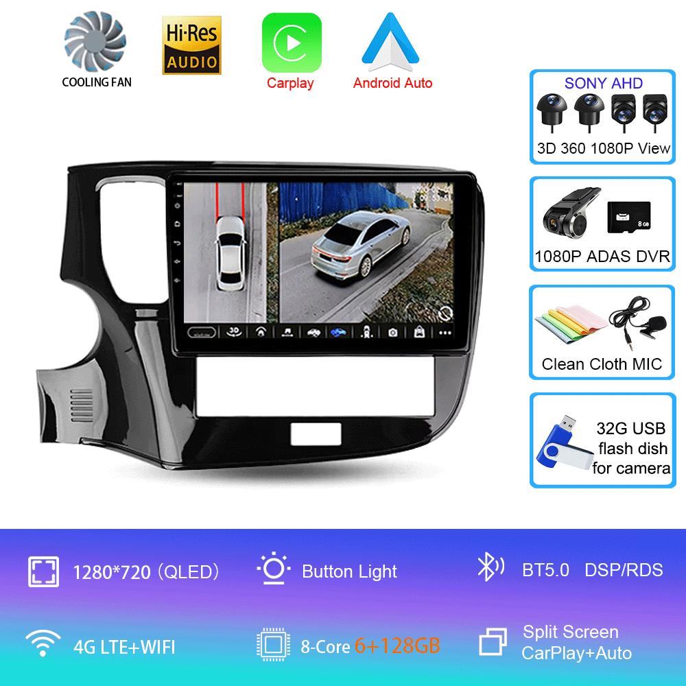 Android 14 Car Radio For Mitsubishi Outlander 3 III GF0W GG0W 2018 - 2021 Multimedia Video Player Navigation Stereo GPS