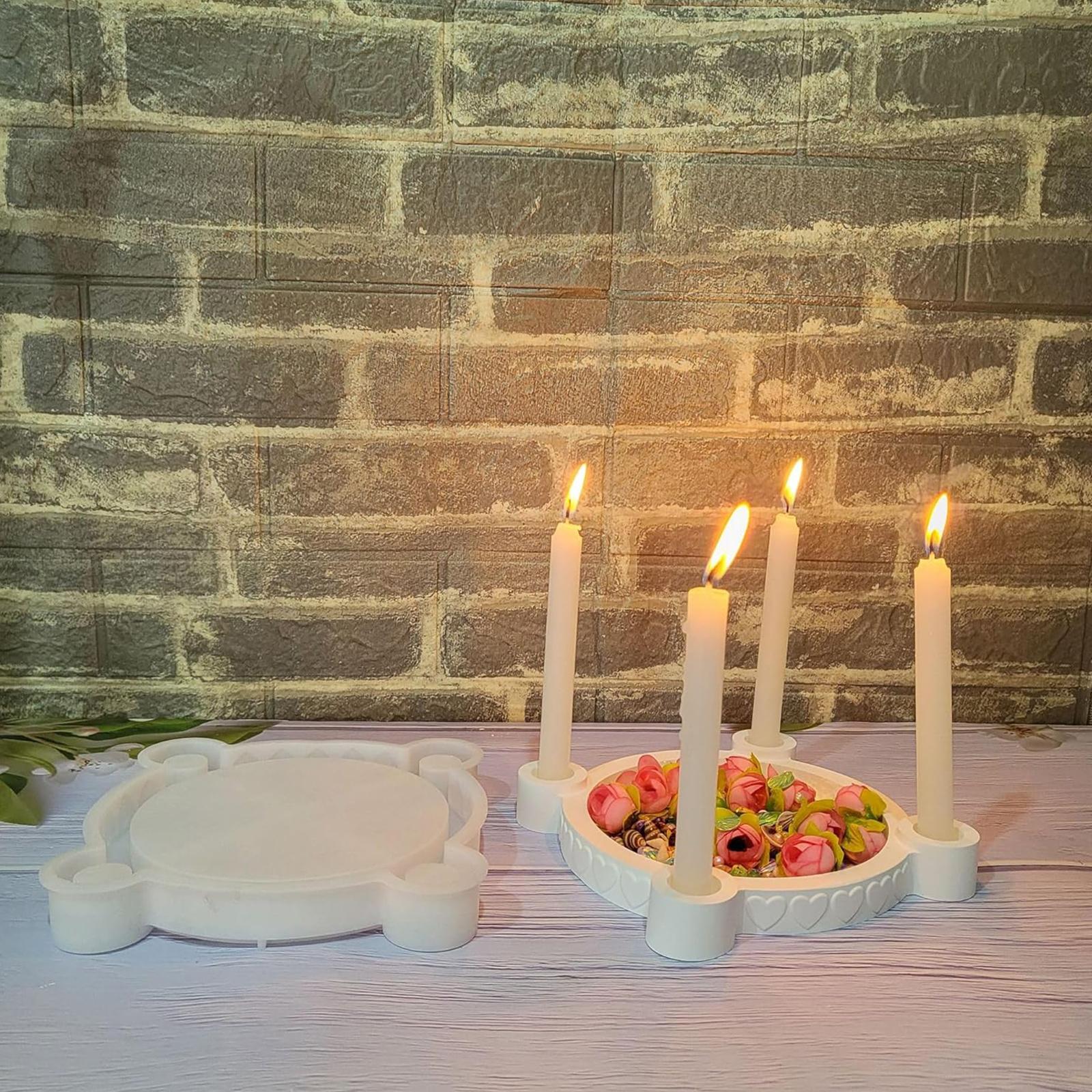 

Candlestick Silicone Mold Candle Holder Mold 4 Holes Round Casting Mould for Taper Candles Home Decor China Mainland