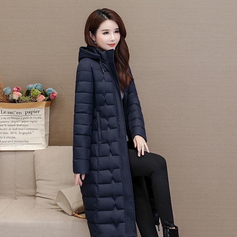 

Winter Large Size Knee Long Down Cotton Clothes Thickened Mother Clothes Slim Cotton Clothes Jacket Warm Thickened Warm XL suggestion [100-115] catties