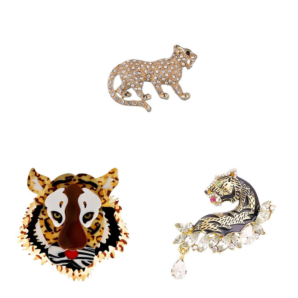 Vintage Tiger Brooch Alloy Animal Design Gift For Men Women