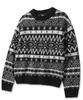 TRILLION Vintage Fair Isle Jacquard Crewneck Knit_Black