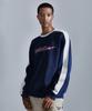 Side Color Block Sweatshirt - Navy