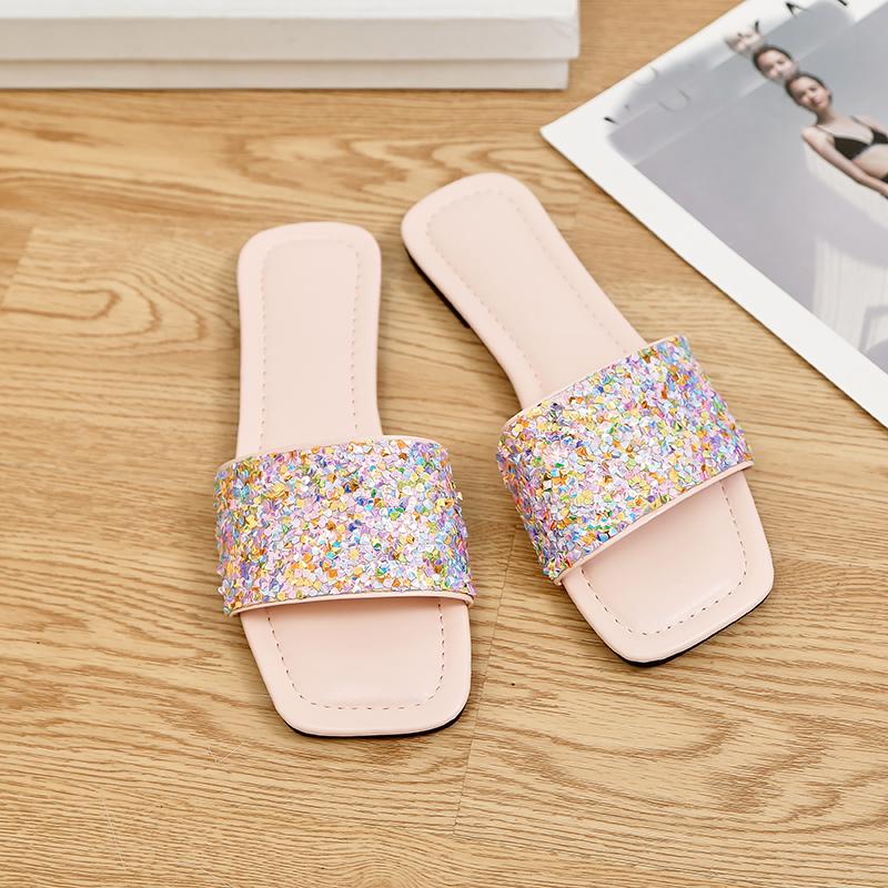 

Модные тапочки для дома Женская обувь Летние плоские сандалии Повседневные Низкие и элегантные Женские Удобные Горячие Дешевые Товары и 36 розовый