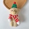 Christmas Bear Plush Dolls 13cm Cute Animal Teddy Bear Stuffed Toys Kawaii Bag Pendant Keychain Christmas Tree Pendant Girl Gift