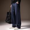 High-end American retro trendy brand drape casual pants men's winter velvet straight splicing elastic sports sweatpants men