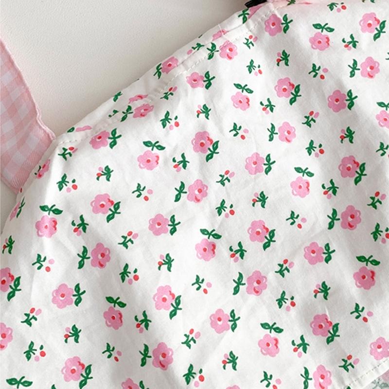 Cute Rabbit Ears Headscarf Hat Cherry Flossom Pattern Soft Cotton Hair Accessory For Women Adults Adjustable Headwear