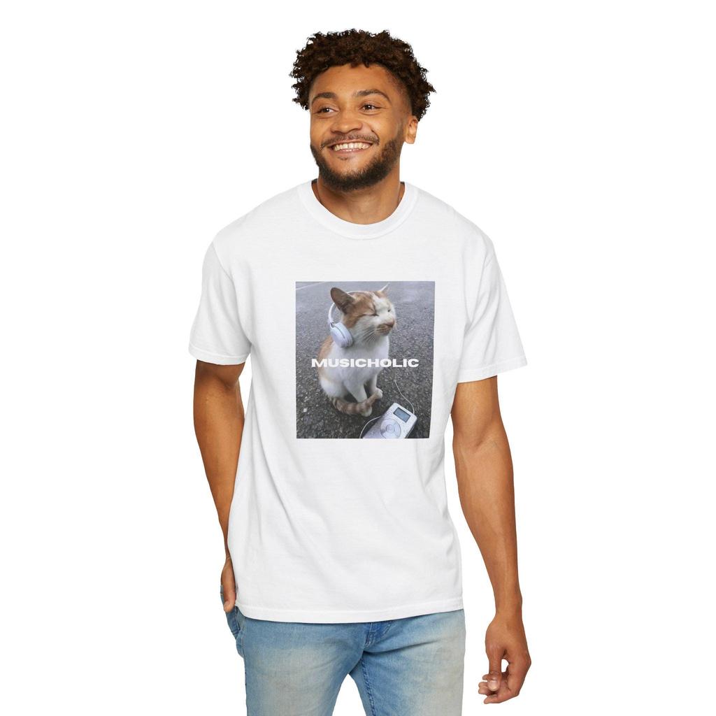 Cat Meme Graphic Tshirt Unisex Cotton Loose Oversized Music Lover Animal Street Casual Daily Tops