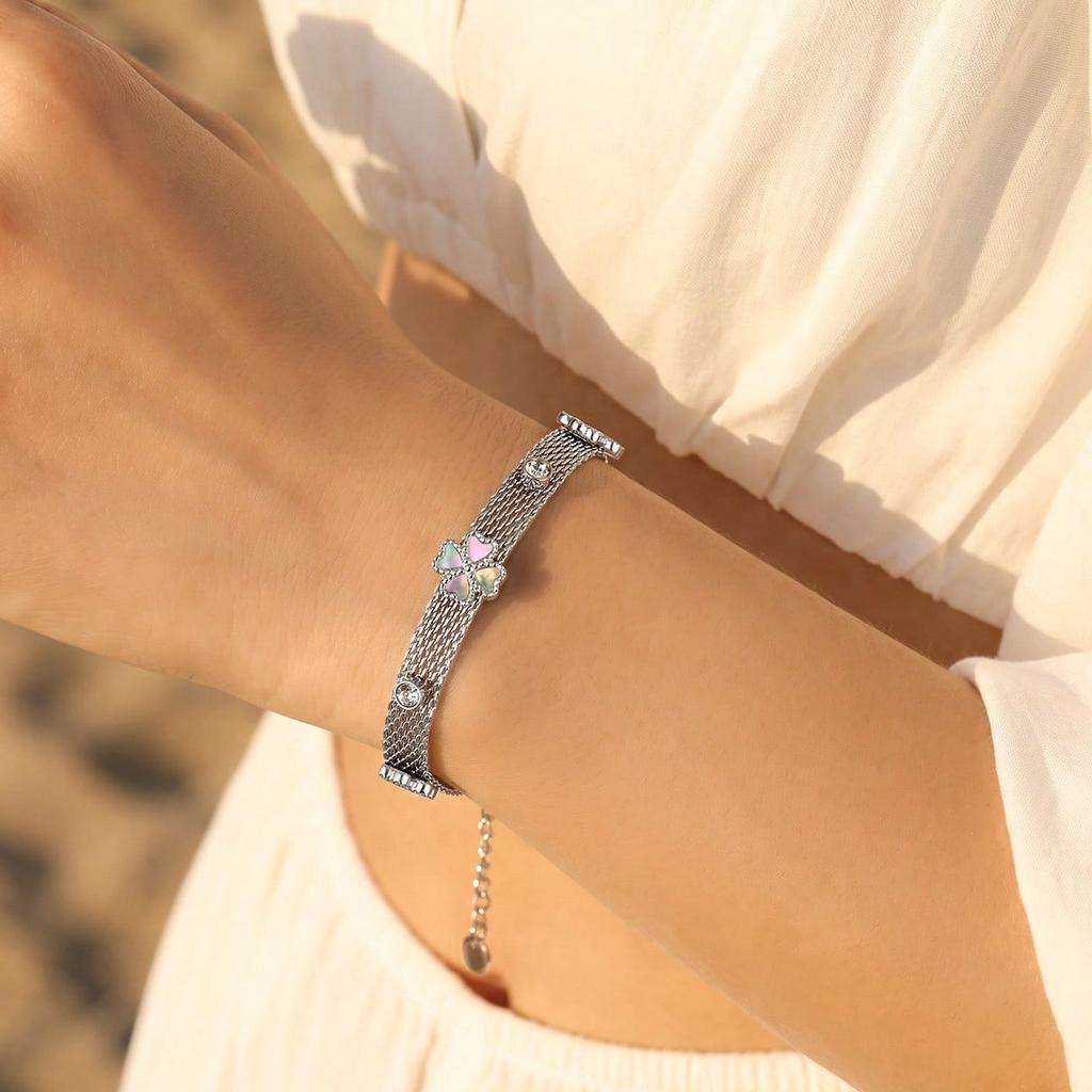 Fashion Trend New Flower Mesh Bracelet Women's Niche Gold-plated High-end Hand Jewelry