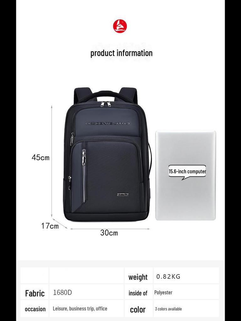 Men's Waterproof Multi-Function Business Backpack with USB Charging Port