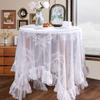 French Retro Pure White Lace Tablecloth Round Dining Table Coffee Table Tablecloth Garden Light Luxury Romantic Cover