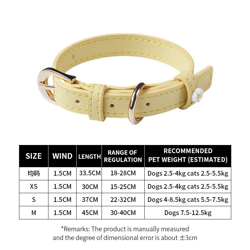 Streng ausgewählte neue Mikrofaserkunstleder kleine Gänseblümchen Katze Schmuckhalsband ultraleicht edel Haustierbedarf Halsband Auswahl