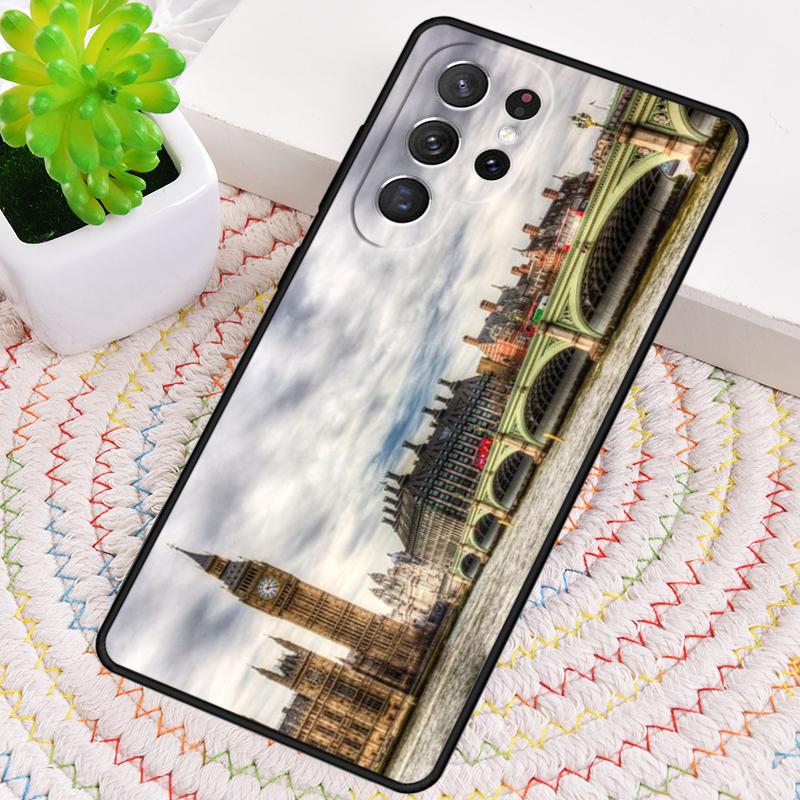 London Red Bus Big Ben print Silicone Phone Case For Samsung Galaxy note 10 pro S26 S25 S24 S23 S22 S21 Plus S25Ultra Capa Cover