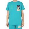 Men's Off-White C/O Virgil Abloh Skeleton Character Printing Short Sleeve Ordinary Version Blue T-Shirt OMAA027R201850143988
