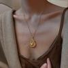 New Chinese Style Rhinestone Carved Gourd Pendant Necklace for Women