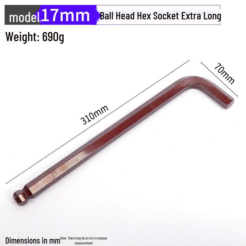 Antik Bronze Rot Extra Lang L-förmiger Kugelkopf S2 Sechskantschlüssel Gehärteter Sechskantschlüssel