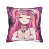 Ironmouse Neon Heart Frame With Devil Square Pillow Case Cute Vtuber Girl Cushion Cover Decor Pillowcover For Home 45X45Cm