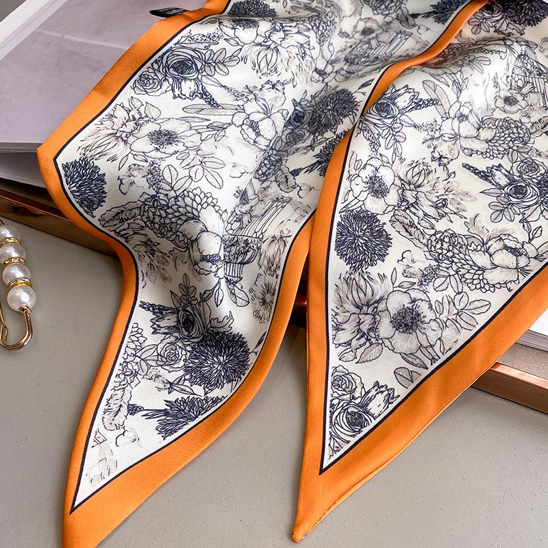 Long Silk Scarf Bag Tie Lady Neck Skinny Scarves Hairband Foulard Print Brand Lady Neckerchief Ribbon 2025 Summer