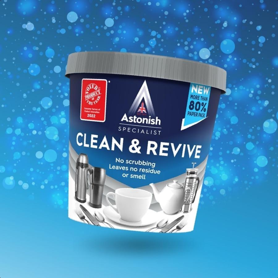

Astonish Specialist Clean and Revive Пенящийся порошок для чайников, кофейных кружек и нержавеющей стали, удаляющий остатки от чистки, 12,35 унции United States
