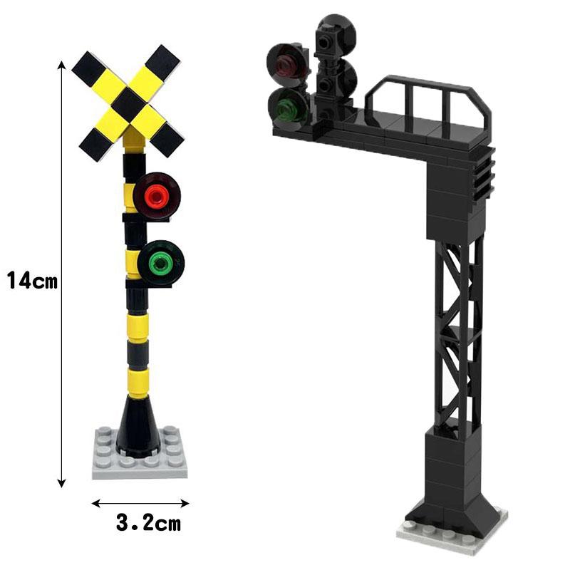 Serie Calle de la Ciudad Bloques de Construcción Accesorios Tránsito Ferroviario Tren Semáforo Barandillas Ladrillo Aseo Parterre Cabina Telefónica Juguete