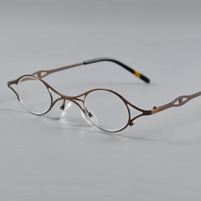Ultraleichter Metall-Brillengestell Damen Herren High-End Personalisierte Augen Designerbrillen vintage Kleiner Runder Damen Optischer Rahmen