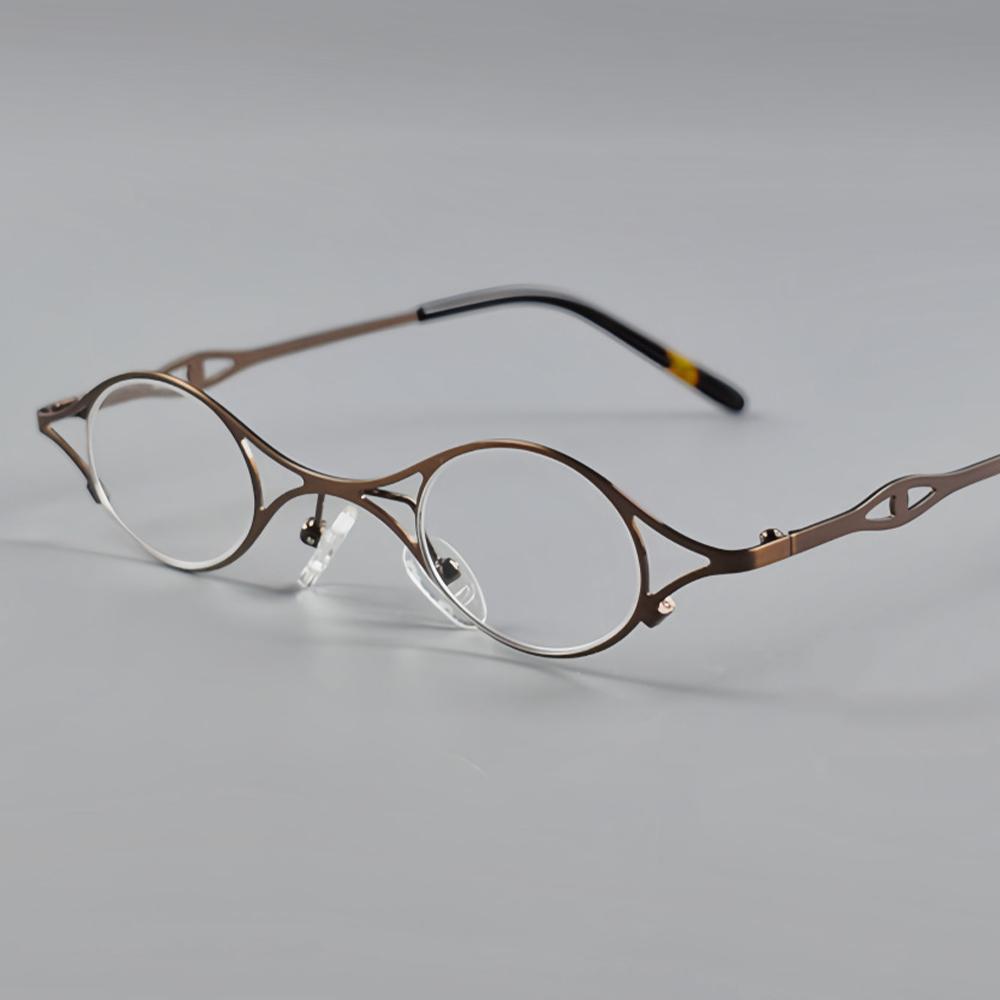 Ultraleichter Metall-Brillengestell Damen Herren High-End Personalisierte Augen Designerbrillen vintage Kleiner Runder Damen Optischer Rahmen