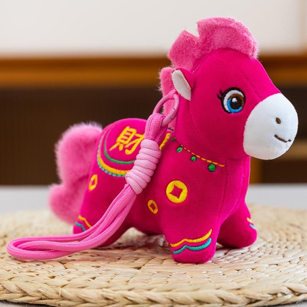 Chinese Zodiac Pony Plush Pendant Cartoon Horse Plush Toys Lucky Pony Ornament  Pendant Decor
