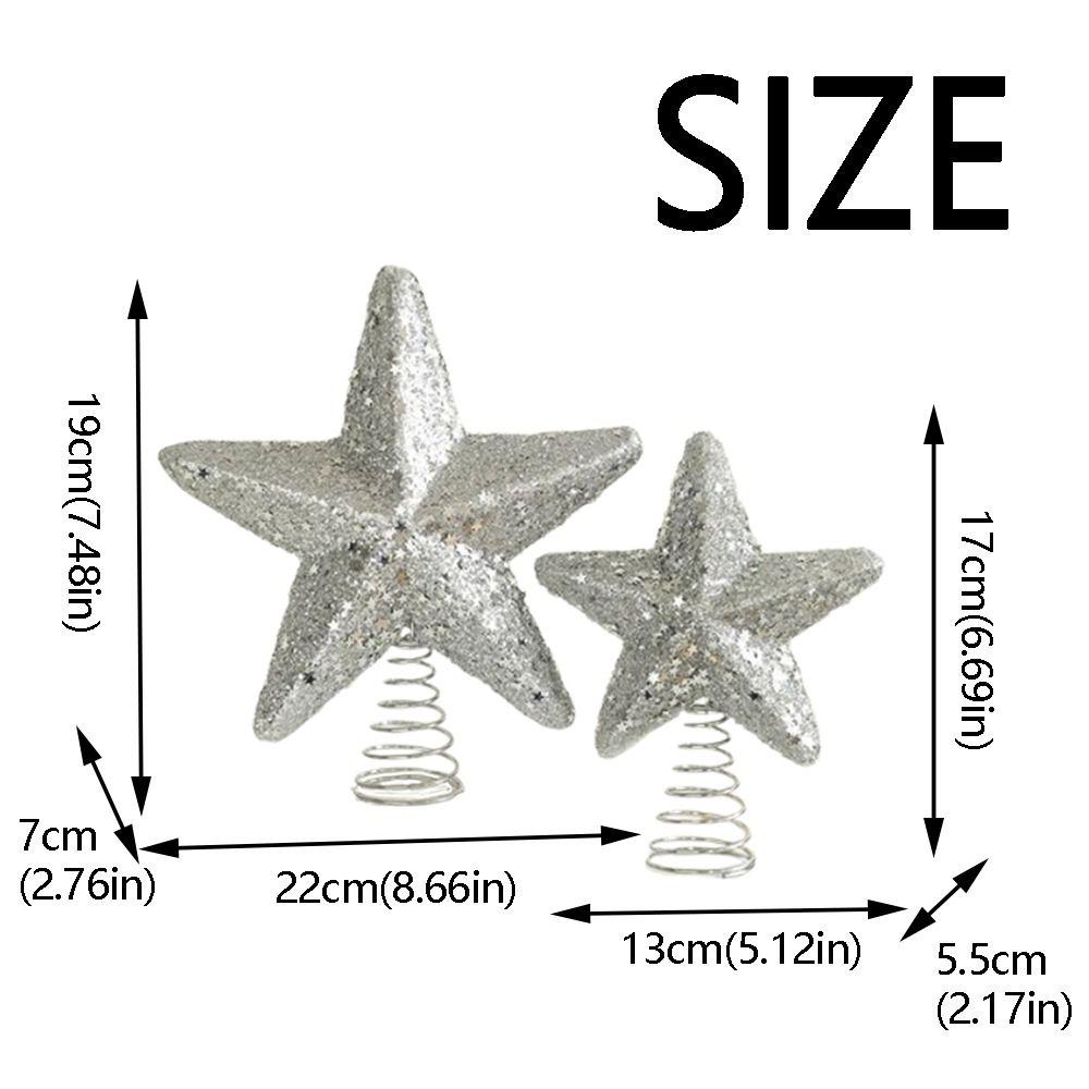 Unique Christmas Tree Topper Decoration Shiny Xmas Tree Ornament New Year Party