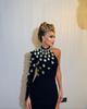 European & American High-End Sexy One-Shoulder Studded Bandage Dress - Long-Sleeved, Slim-Fitting, Luxurious.