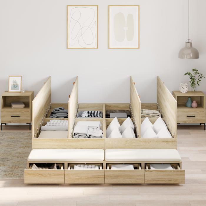 VidaXL Cadre de lit Sonoma Oak 140x200 cm 3335639