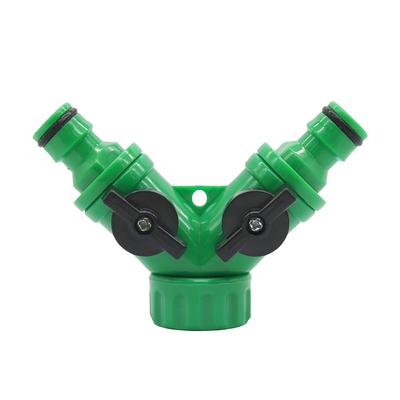 Europäisches Standardgewinde 1 Stück Y-Verbinder Wiederverschließbares Band Schnellkupplung Tropfbewässerungssystem Adapter 2-Wege-Ventil Gartenbewässerung G3 / 4 KTY