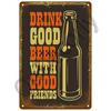 Retro Drink Plaque Art  Beer Wine  Whiskey Decor for Bars  Man Caves