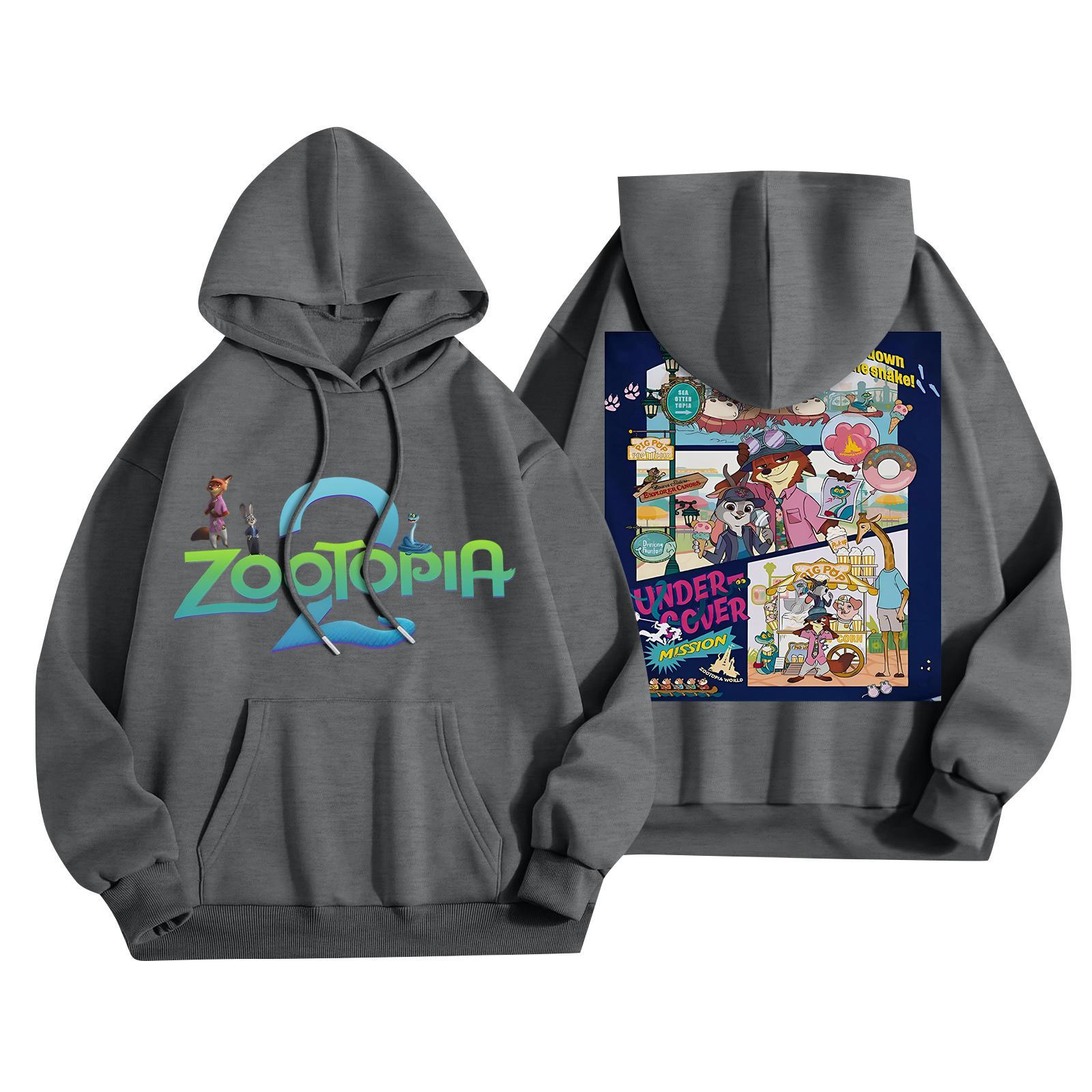 

Children s Fashionable Casual Long-Sleeved Cartoon Print Hooded Sweatshirt 120