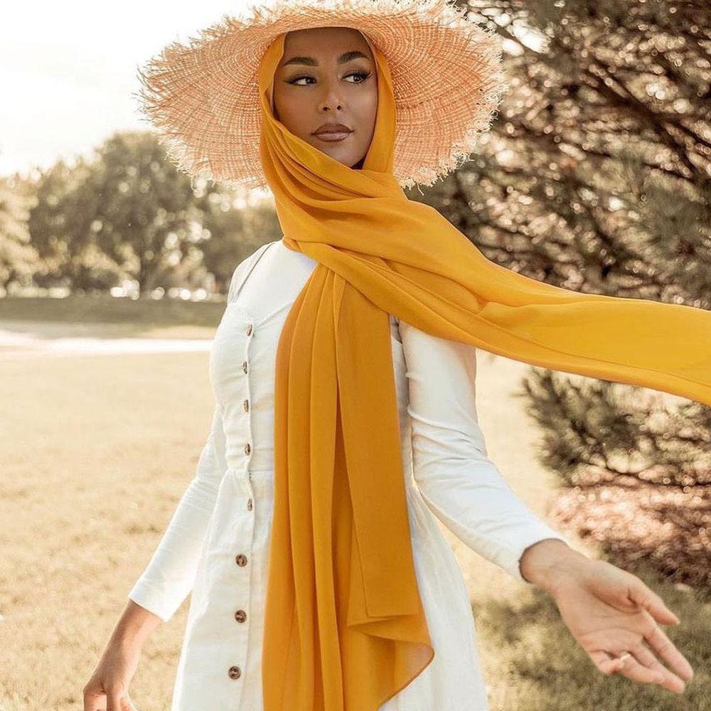 

Big Size Muslim Headband Breathable Wraps Shawls Fashion Women Turbans Style 10