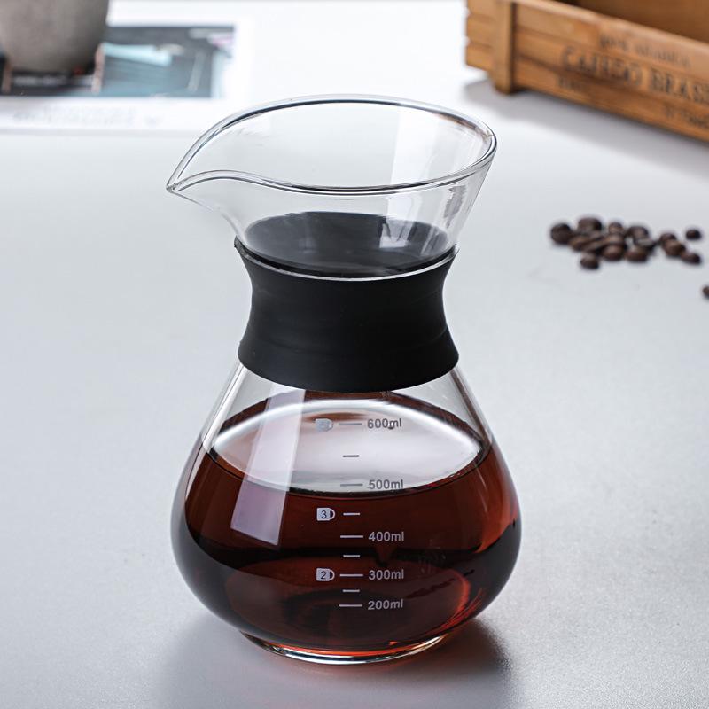 Thickened Glass Pour-Over Coffee Maker and Sharing Pot for Home Use