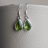 Natural Peridot Earrings- Handmade Silver Earrings-Teardrop Peridot Earrings-925 Sterling Silver Earrings -Gift for her-Dangle Drop Earrings