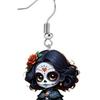 Halloween Witch Earrings Earrings, Gothic Drop Lightweight Acrylic Pendant Anti-rust Alloy for Women Girls Day of The Dead Accessories Retro