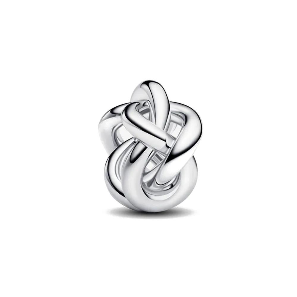 New Shining Zircon Love Heart Spacer Bead 925Silver Pendant for DIY Bracelet Flower Charm Women Jewelry Making