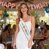 2026 Birthday Party Headband Shoulder Strap Set IT'S MY BIRTHDAY Colored Letter Edge Sequins Shoulder Strap