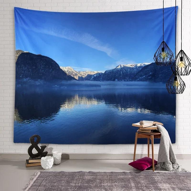 Natural Mountain Lake View Wall Decoration Tapestry Home Living Room Tapestry